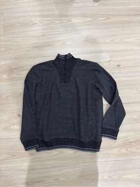 Stone Rose Men's Dark Gray Zip-Neck Sweater